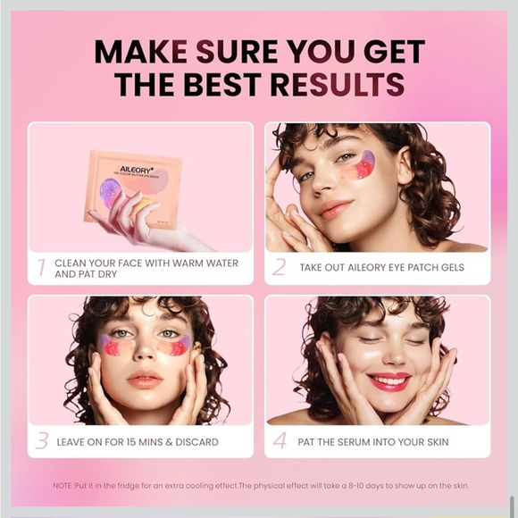 Pink Glitter Eye Mask - Hydrating Under-Eye Patches (12 Pairs) - Picture 8 of 9